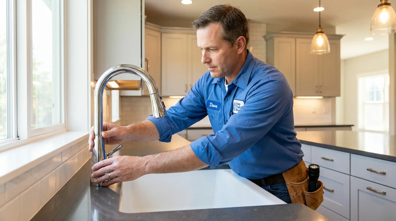 Kitchen faucet installation by Johns Plumbing LLC in Roslyn
